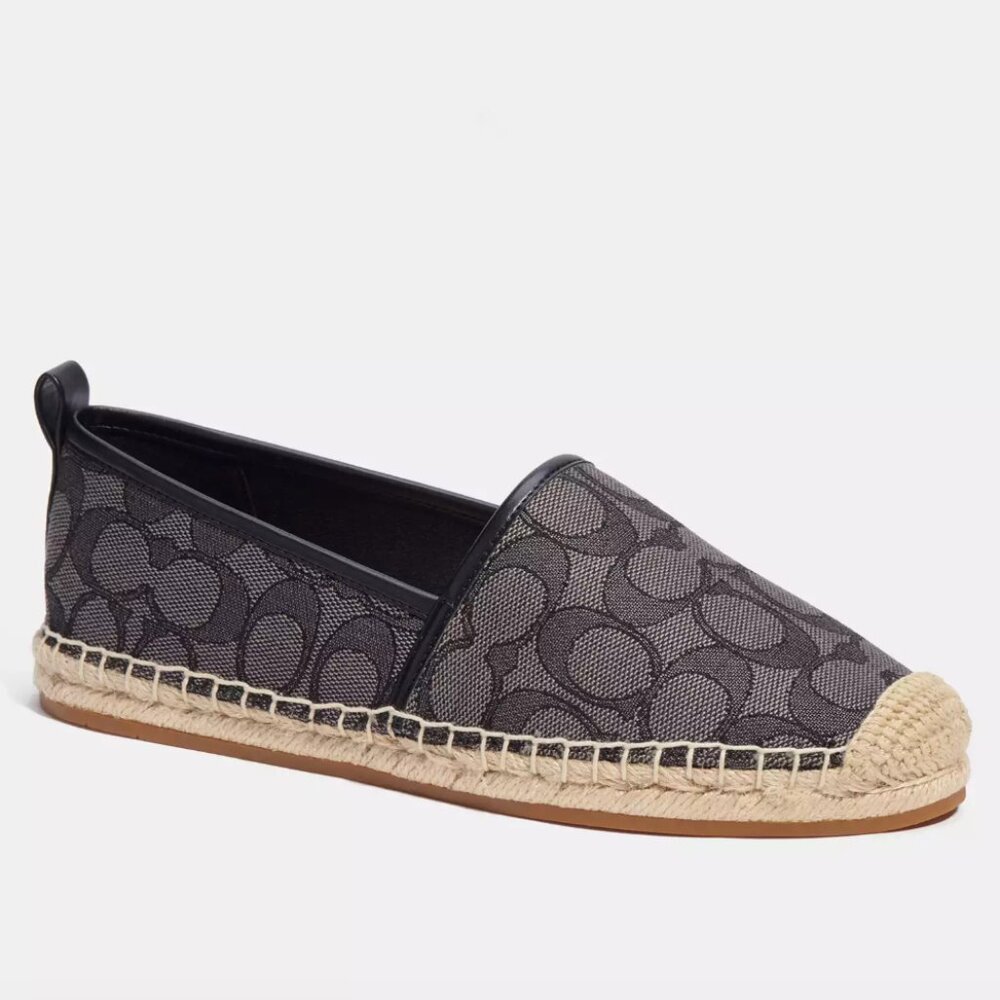 NIB - COACH Codi Espadrille In Signature Jacquard -  Black - size 5 US - Picture 2 of 14